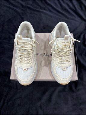 Palm Angels Ivory and Black Logo Men Sneakers Box